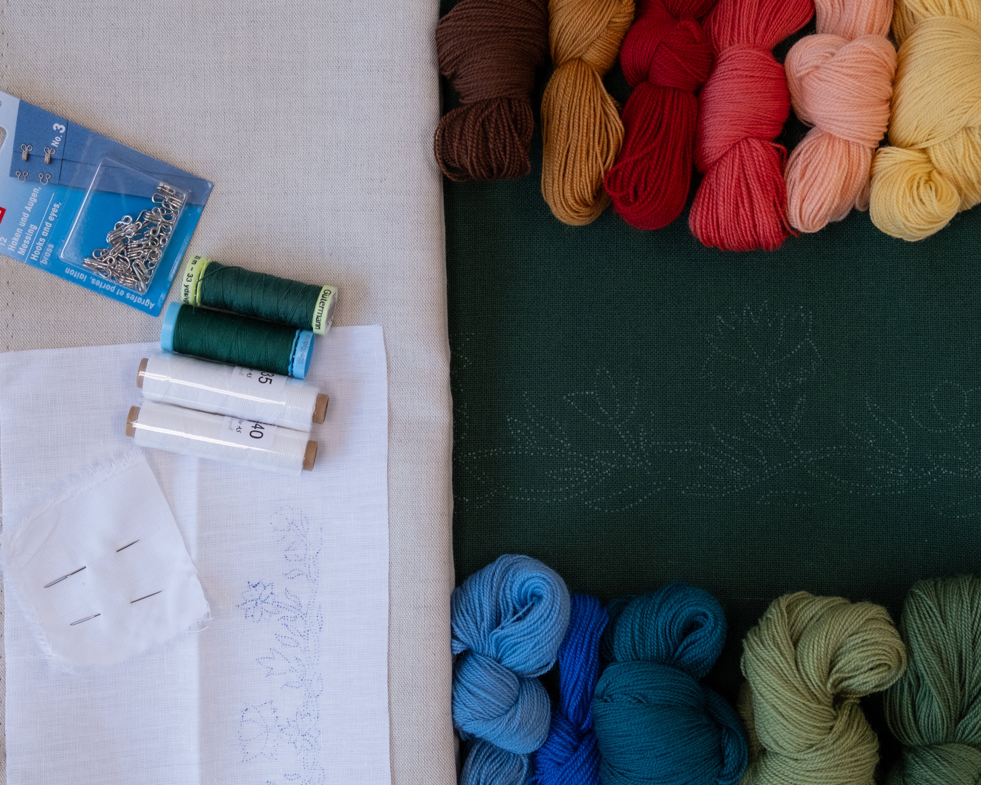 Nordlandsbunad materialpakke, Grønn to-skaft